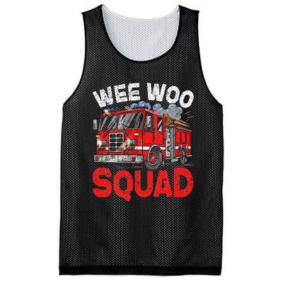 Wee Woo Squad Funny Firefighter Fire Truck Fireman Gift Mesh Reversible Basketball Jersey Tank