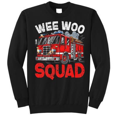 Wee Woo Squad Funny Firefighter Fire Truck Fireman Gift Tall Sweatshirt