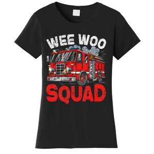 Wee Woo Squad Funny Firefighter Fire Truck Fireman Gift Women's T-Shirt