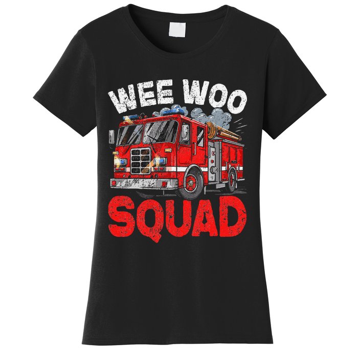 Wee Woo Squad Funny Firefighter Fire Truck Fireman Gift Women's T-Shirt