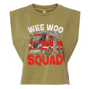 Wee Woo Squad Funny Firefighter Fire Truck Fireman Gift Garment-Dyed Women's Muscle Tee