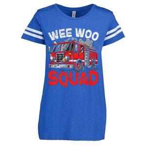 Wee Woo Squad Funny Firefighter Fire Truck Fireman Gift Enza Ladies Jersey Football T-Shirt