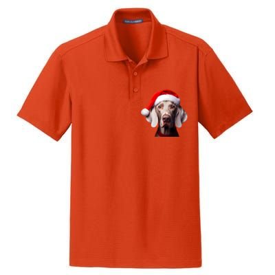 Weimaraner With Santa Hat Christmas Xmas Dog Owner Mom Dad Gift Dry Zone Grid Polo