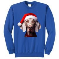 Weimaraner With Santa Hat Christmas Xmas Dog Owner Mom Dad Gift Sweatshirt