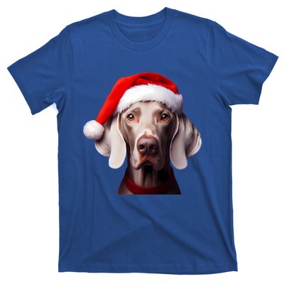 Weimaraner With Santa Hat Christmas Xmas Dog Owner Mom Dad Gift T-Shirt