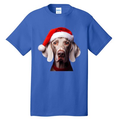 Weimaraner With Santa Hat Christmas Xmas Dog Owner Mom Dad Gift Tall T-Shirt