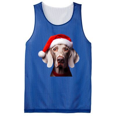 Weimaraner With Santa Hat Christmas Xmas Dog Owner Mom Dad Gift Mesh Reversible Basketball Jersey Tank