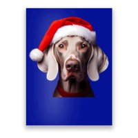 Weimaraner With Santa Hat Christmas Xmas Dog Owner Mom Dad Gift Poster