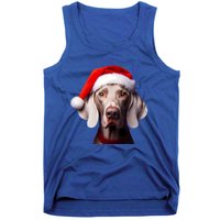 Weimaraner With Santa Hat Christmas Xmas Dog Owner Mom Dad Gift Tank Top