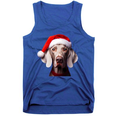 Weimaraner With Santa Hat Christmas Xmas Dog Owner Mom Dad Gift Tank Top