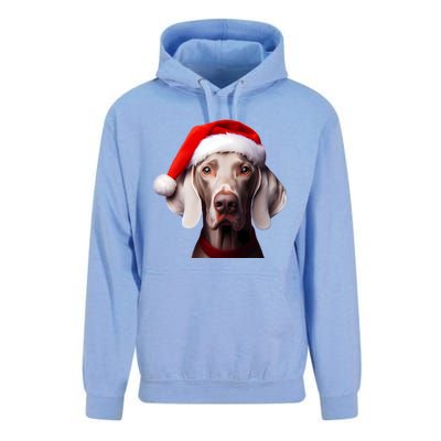 Weimaraner With Santa Hat Christmas Xmas Dog Owner Mom Dad Gift Unisex Surf Hoodie