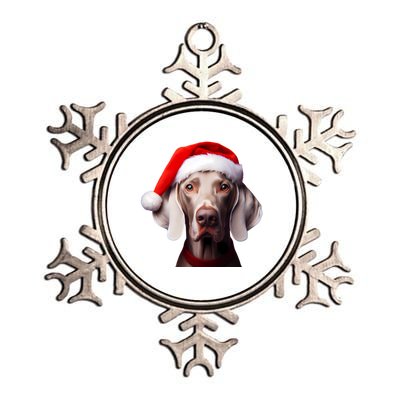 Weimaraner With Santa Hat Christmas Xmas Dog Owner Mom Dad Gift Metallic Star Ornament