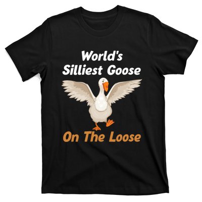 Wo World's Silliest Goose On The Loose Funny V-Neck T-Shirt