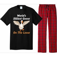 Wo World's Silliest Goose On The Loose Funny V-Neck Pajama Set