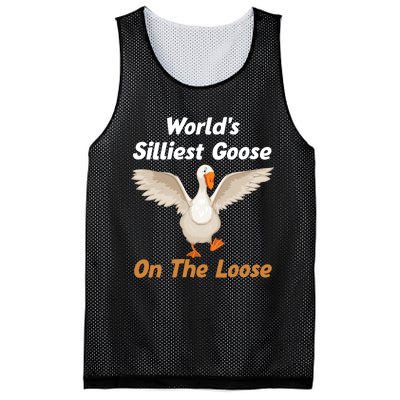 Wo World's Silliest Goose On The Loose Funny V-Neck Mesh Reversible Basketball Jersey Tank