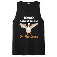 Wo World's Silliest Goose On The Loose Funny V-Neck PosiCharge Competitor Tank