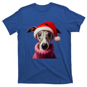 Whippet With Santa Hat Christmas Xmas Dog Owner Mom Dad Gift T-Shirt