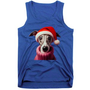 Whippet With Santa Hat Christmas Xmas Dog Owner Mom Dad Gift Tank Top