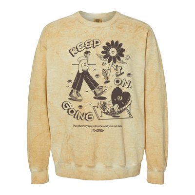 Wacky Wears Store Keep On Going Boxy Colorblast Crewneck Sweatshirt