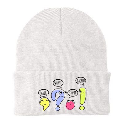 Wait What Stop It I Agree Funny Grammar Teacher Punctuation Knit Cap Winter Beanie