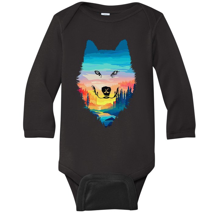 Wolf Will Survive Wolves Lovers Design One For Wolf Lovers Baby Long Sleeve Bodysuit