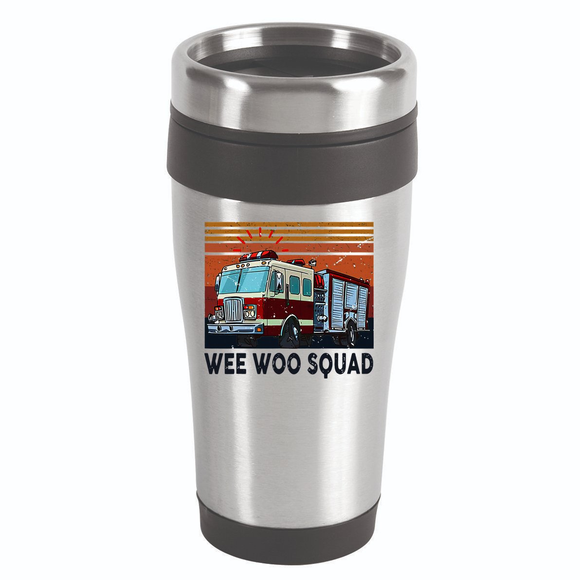 Wee Woo Squad Fire Truck Firefighter Vintage 16oz Travel Tumbler
