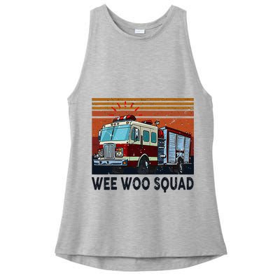 Wee Woo Squad Fire Truck Firefighter Vintage Ladies PosiCharge Tri-Blend Wicking Tank