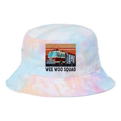 Wee Woo Squad Fire Truck Firefighter Vintage Tie Dye Newport Bucket Hat