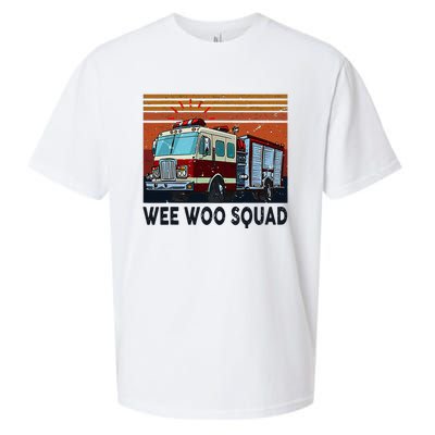 Wee Woo Squad Fire Truck Firefighter Vintage Sueded Cloud Jersey T-Shirt