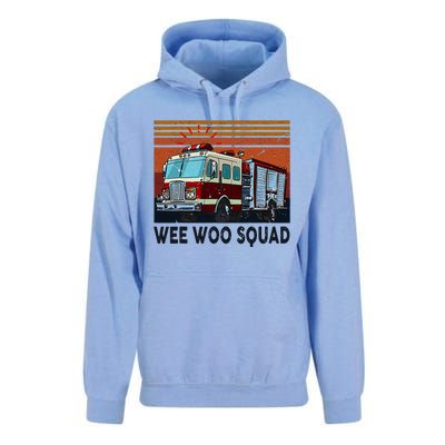 Wee Woo Squad Fire Truck Firefighter Vintage Unisex Surf Hoodie