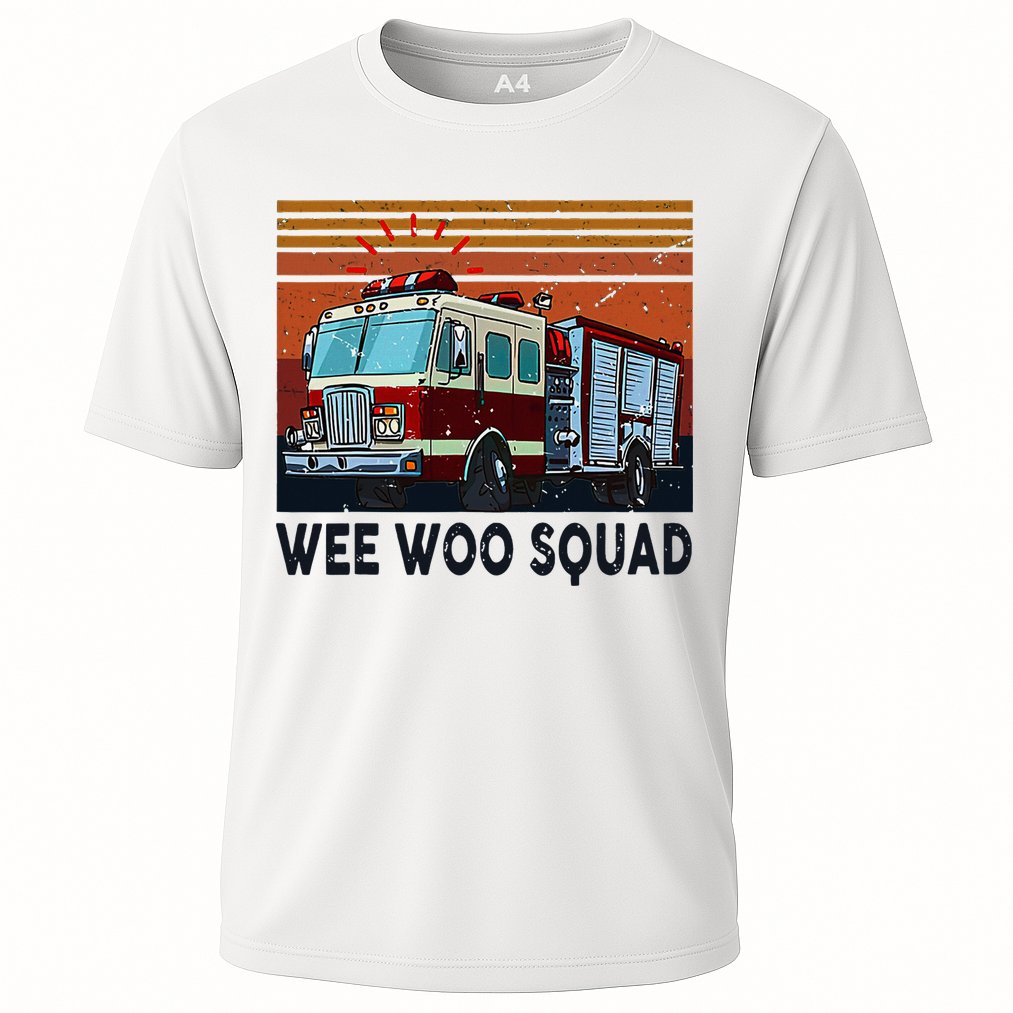 Wee Woo Squad Fire Truck Firefighter Vintage Cooling Performance Crew T-Shirt