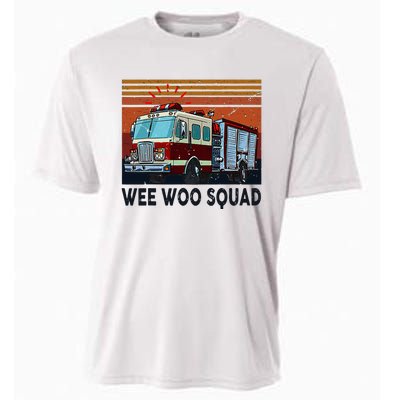 Wee Woo Squad Fire Truck Firefighter Vintage Cooling Performance Crew T-Shirt