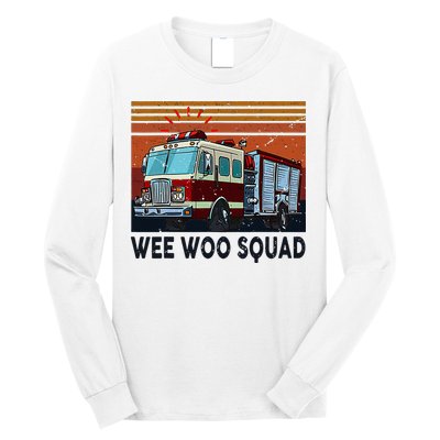 Wee Woo Squad Fire Truck Firefighter Vintage Long Sleeve Shirt
