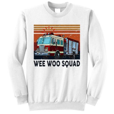 Wee Woo Squad Fire Truck Firefighter Vintage Sweatshirt