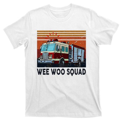 Wee Woo Squad Fire Truck Firefighter Vintage T-Shirt