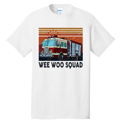 Wee Woo Squad Fire Truck Firefighter Vintage Tall T-Shirt