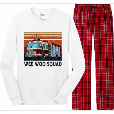 Wee Woo Squad Fire Truck Firefighter Vintage Long Sleeve Pajama Set