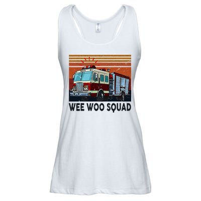 Wee Woo Squad Fire Truck Firefighter Vintage Ladies Essential Flowy Tank