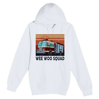 Wee Woo Squad Fire Truck Firefighter Vintage Premium Pullover Hoodie