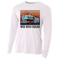 Wee Woo Squad Fire Truck Firefighter Vintage Cooling Performance Long Sleeve Crew