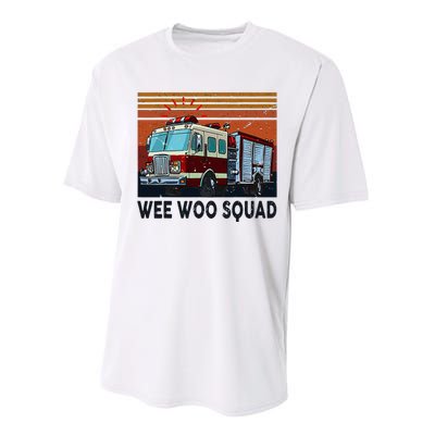 Wee Woo Squad Fire Truck Firefighter Vintage Performance Sprint T-Shirt