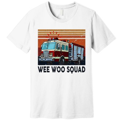 Wee Woo Squad Fire Truck Firefighter Vintage Premium T-Shirt