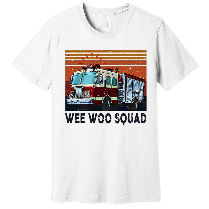 Wee Woo Squad Fire Truck Firefighter Vintage Premium T-Shirt