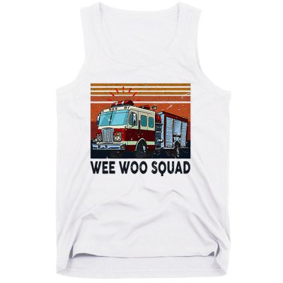 Wee Woo Squad Fire Truck Firefighter Vintage Tank Top