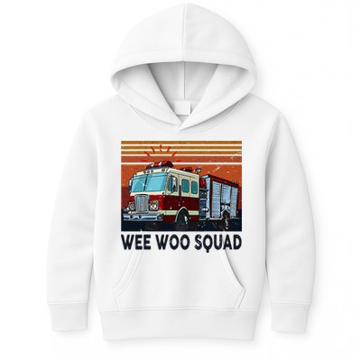 Wee Woo Squad Fire Truck Firefighter Vintage Kids Hoodie