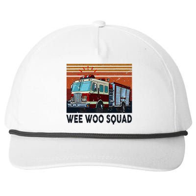 Wee Woo Squad Fire Truck Firefighter Vintage Snapback Five-Panel Rope Hat