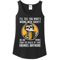 Wrong With Society Drink From The Skull Of Your Enemies Ladies Essential Tank