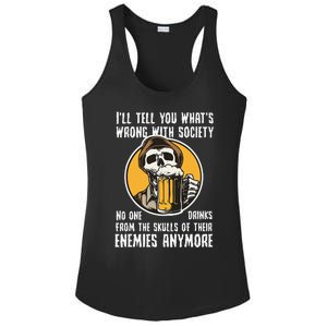 Wrong With Society Drink From The Skull Of Your Enemies Ladies PosiCharge Competitor Racerback Tank