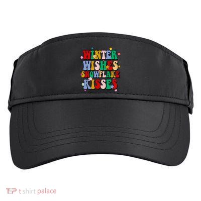 Winter Wishes Snowflake Kisses Retro Christmas Adult Drive Performance Visor