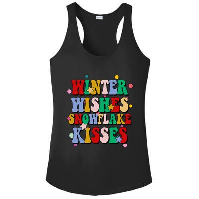 Winter Wishes Snowflake Kisses Retro Christmas Ladies PosiCharge Competitor Racerback Tank